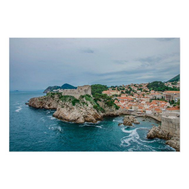 Poster Port et centre-ville de Dubrovnik (Devant)