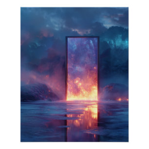 Poster Portail Ardant Réfléchi Dans le Calme Cosmique