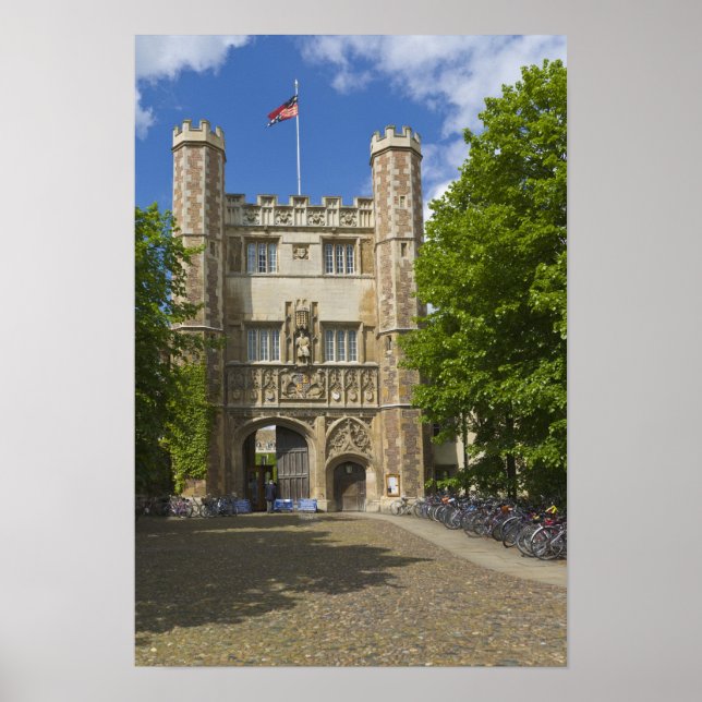 Poster Portail du Trinity College et rangées de vélos, (Devant)