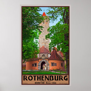 Poster Porte de château de Rothenburg