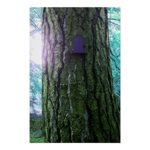 Poster Porte de fée sur arbre