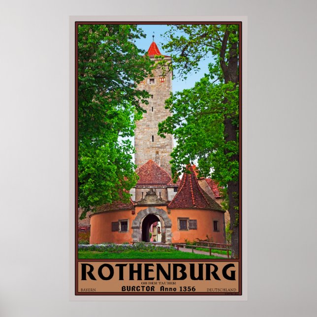 Poster Porte du château de Rothenburg (Devant)