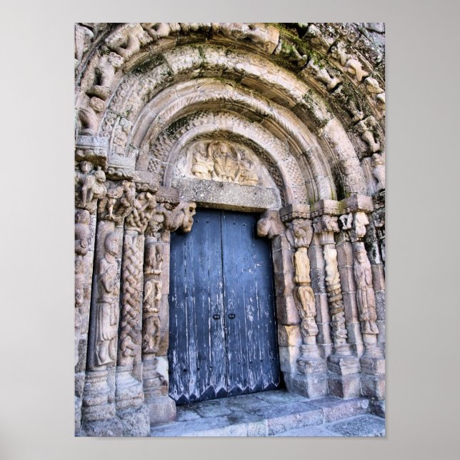 Poster Porte d'une église (Bravaes) du XIe siècle (Devant)