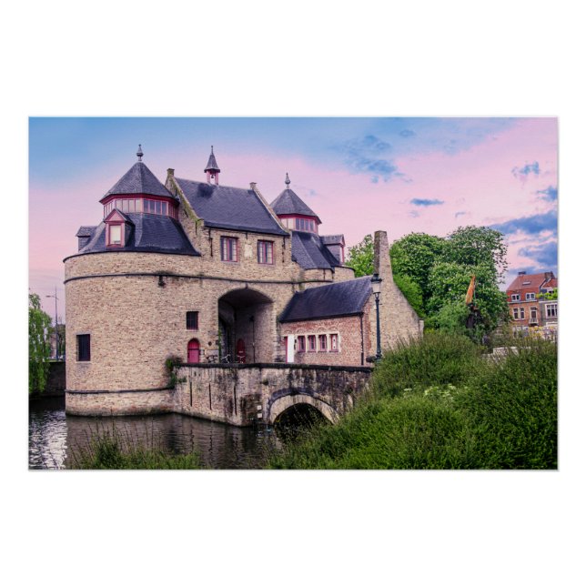 Poster Porte historique de la ville à Bruges (Devant)