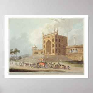 Poster Porte orientale du Jummah Musjid à Delhi, de '
