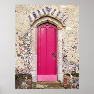 Poster Porte rose ancienne