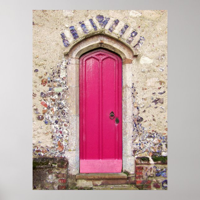 Poster Porte rose ancienne (Devant)