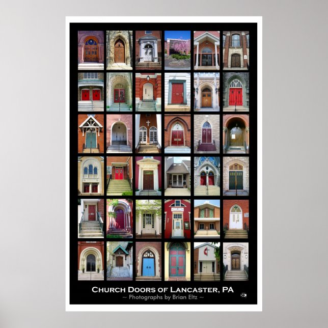Poster "Portes de l'église de Lancaster, PA" (Devant)