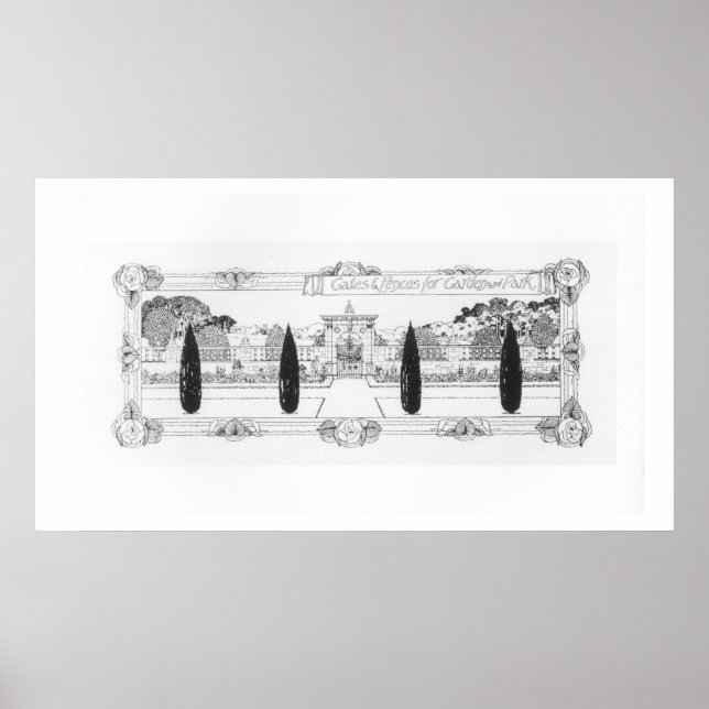 Poster Portes et clôtures pour jardin et parc, de 'The Ar (Devant)