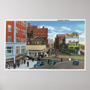 Poster Portland, MaineView de carré du congrès