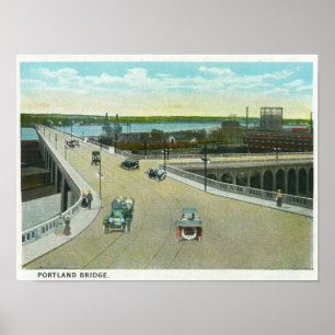 Poster Portland, MaineView du monument de Longfellow