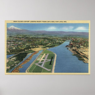 Poster Portland, Oregon - Swan Island Airport Regard