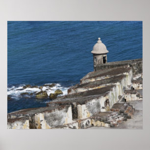 Poster Porto Rico, Vieux San Juan, section d'El Morro