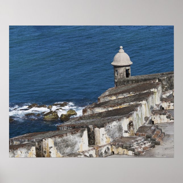 Poster Porto Rico, Vieux San Juan, section d'El Morro (Devant)