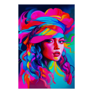 Poster Portrait Abstrait vibrant