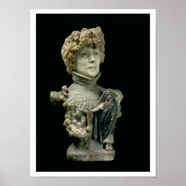 Poster Portrait Bust de Sarah Bernhardt (1844-1923) Franç (Devant)