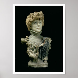 Poster Portrait Bust of Sarah Bernhardt (1844-1923) Frenc