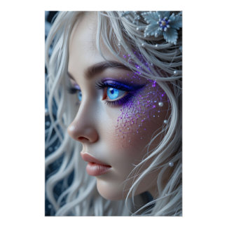 Poster Portrait céleste brodé