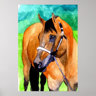 Poster Portrait Cheval Halter en peau de bouchon Quartier