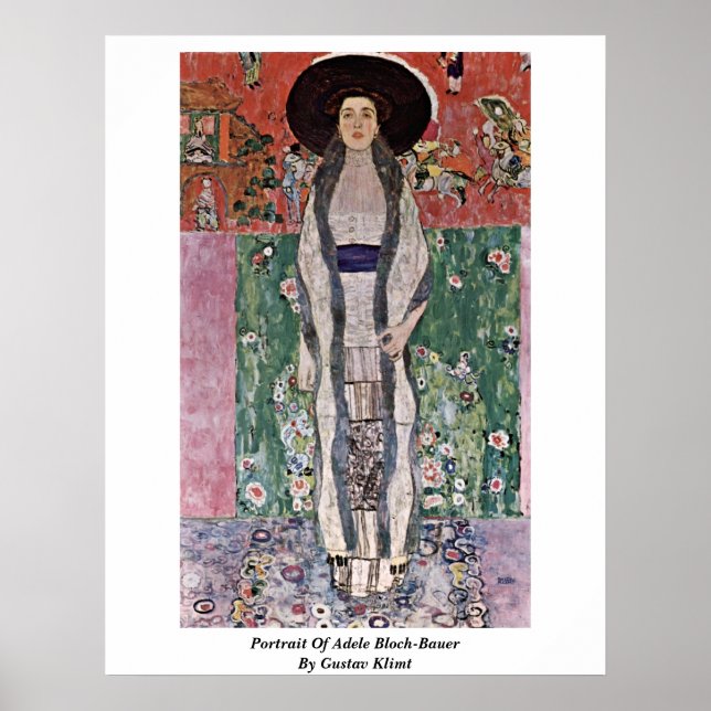 Poster Portrait D'Adele Bloch-Bauer Par Gustav Klimt (Devant)