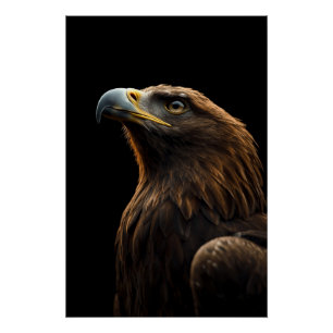 Poster Portrait d'Aigle Majestueux, Force et Confiance Ro
