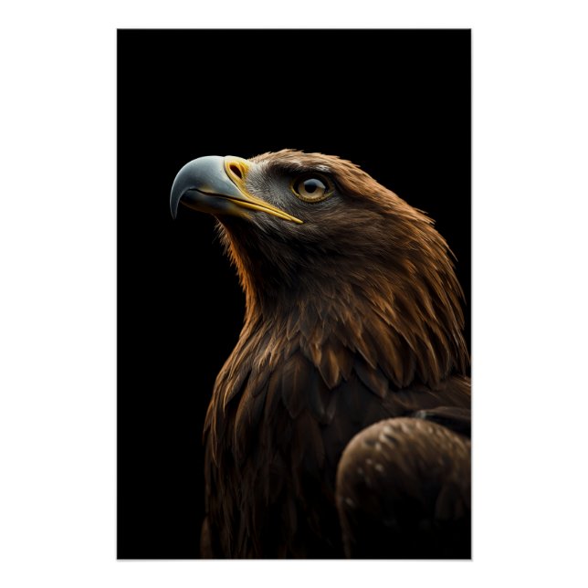 Poster Portrait d'Aigle Majestueux, Force et Confiance Ro (Devant)