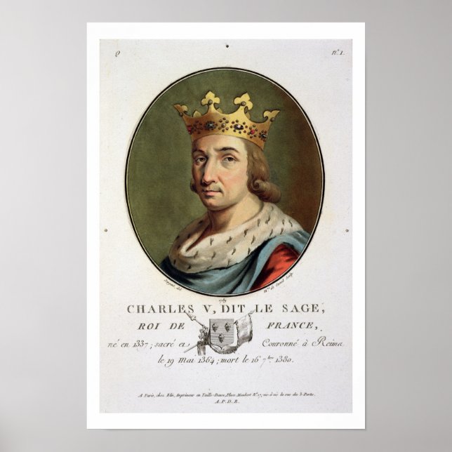 Poster Portrait de Charles V, appelé "Le Sage Roi de F (Devant)