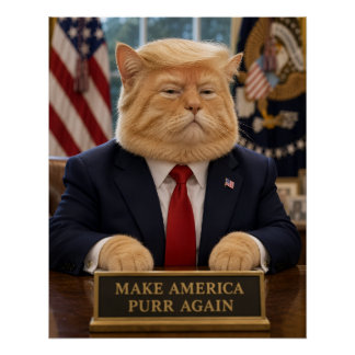 Poster Portrait de chat Trump – Faire à nouveau ronronner