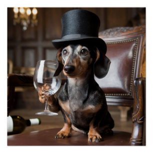 Poster Portrait de chien Gentleman personnalisé - Art pou