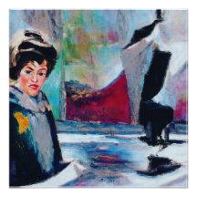 Portrait de femme vintage avec Arrière - plan Abst