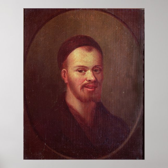 Poster Portrait de François Rabelais, satiriste français (Devant)