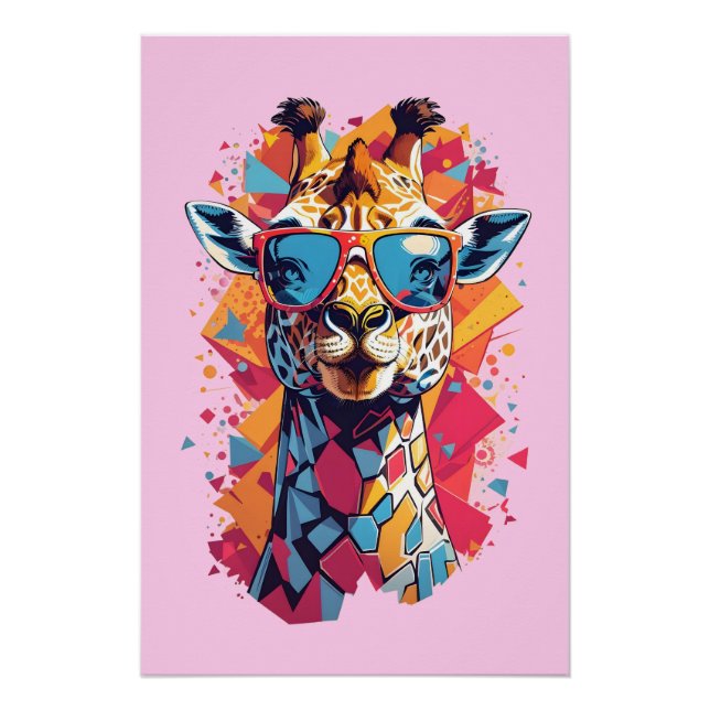 Poster Portrait de girafe de style graffiti-58567 (Devant)
