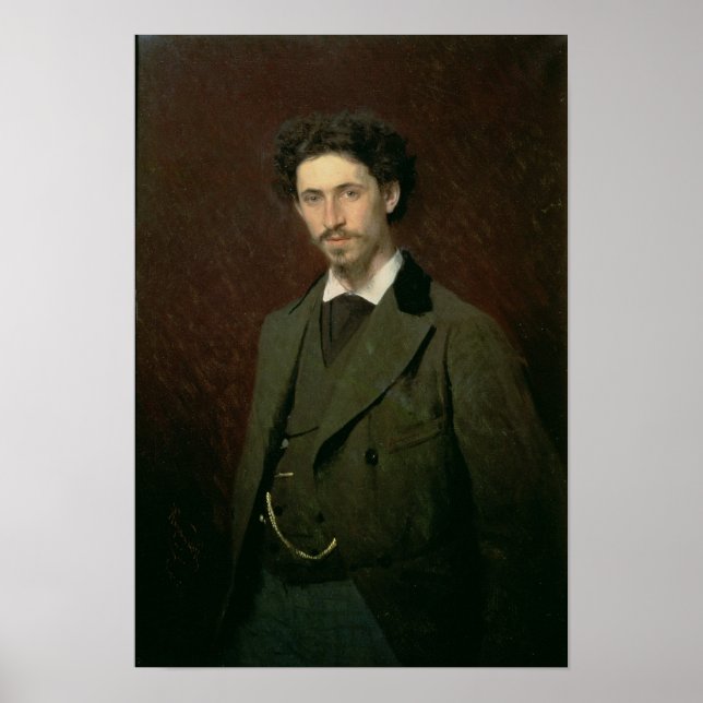 Poster Portrait de Ilya Efimovich Repin, 1876 (Devant)