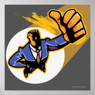 Poster Portrait de jeune homme montrant des pouces