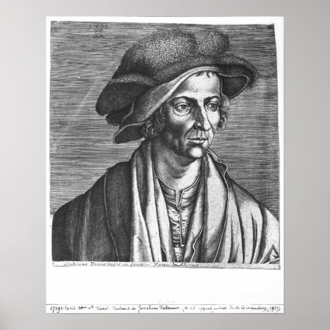 Poster Portrait de Joachim Patinir, 1521 (Devant)