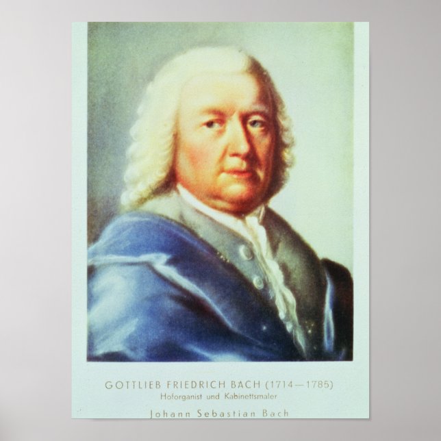 Poster Portrait de Johann Sebastian Bach (Devant)