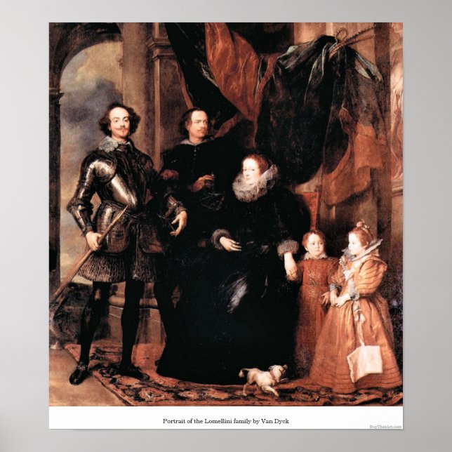 Poster Portrait de la famille Lomellini par Van Dyck (Devant)