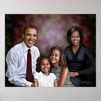 Poster Portrait de la famille Obama