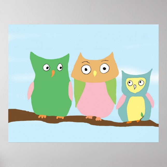 Poster Portrait de la famille Owl (Devant)