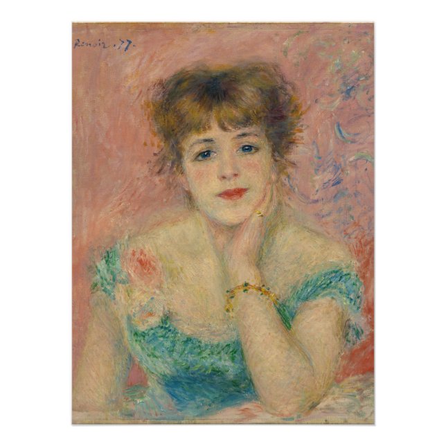 Poster Portrait de l'actrice Jeanne Samary, Auguste Renoi (Devant)