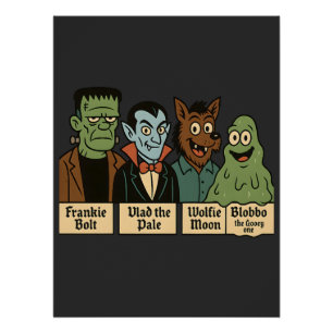 Poster Portrait de l'équipe Monster L'art d'Halloween
