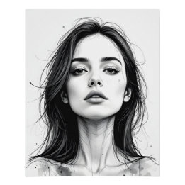 Poster Portrait de ligne serene