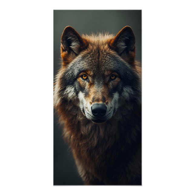 Poster Portrait de Loup Majestueux Force & Confiance Roya (Devant)