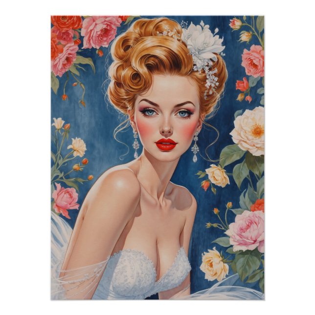 Poster Portrait de mariée à la brosse à bille Portrait Ar (Devant)