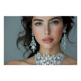 Poster Portrait de Mariée au Rayonnement de Diamant Éléga