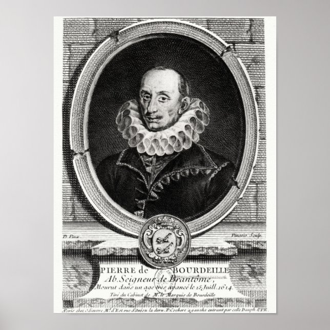 Poster Portrait de Médaillon de Pierre de Bourdeille (Devant)