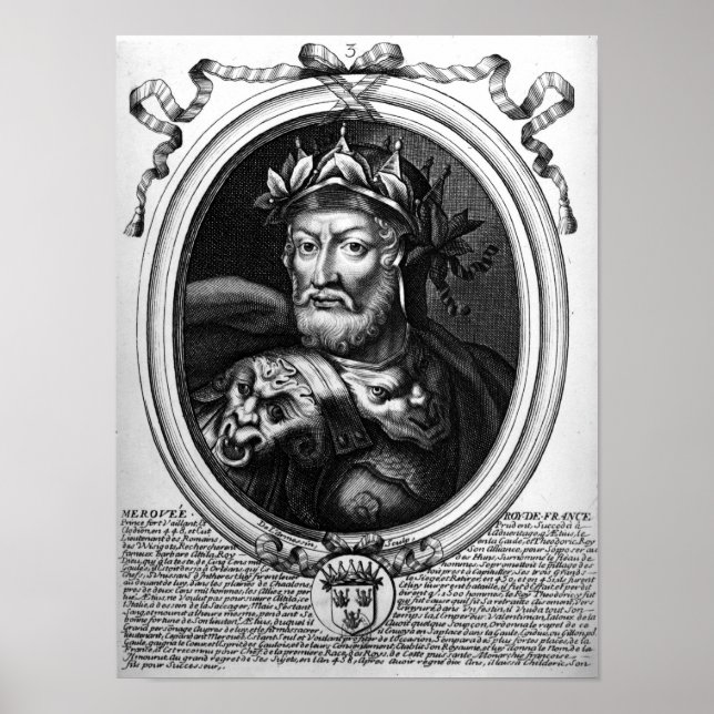 Poster Portrait de Merovech Roi des Francs Saliennes (Devant)