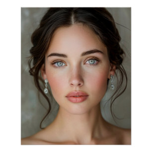 Poster Portrait de modèle de mariée élégant