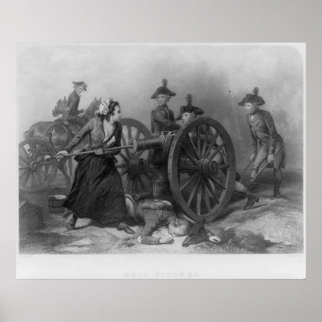 Poster Portrait de Molly Pitcher chargeant un canon (Devant)
