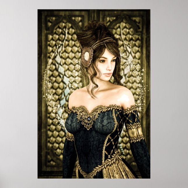 Poster Portrait de Princesse de Conte de Fées Enchanté (Devant)